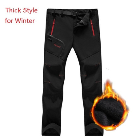 Winter Men's Waterproof Pants Outdoor Hiking Camping Fishing Sports Male Trousers Oversize Fleece Warm Soft Shell Cargo Pants