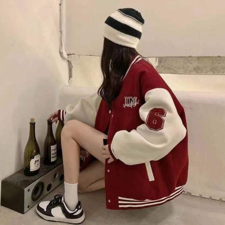 Embroidered Baseball Jacket Women's Spring and Autumn New European and American Style High Street Fashion Casual Couple Jacket