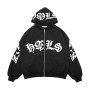 Fashion Gothic letter printing oversized hoodie sweater women's Y2K street hip-hop Harajuku loose all-match zipper clothes