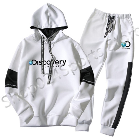 Men's Hoodies Sweatshirt+Sweatpants Suit Discovery Print Autumn Winter Sportswear Sets Sports Casual Pullover Tracksuits Men