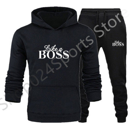 Men's Brand Tracksuit Suits Couple Hoodies + Sweatpants Sets Autumn Winter Warm Casual Sports Men Fashion Print Clothes Women