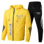 Men's Sportswear MAN Car Logo Print Hooded Sweatshirt+Trousers 2PK Casual Fit Running Fitness Men's Sportswear