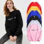 Women's Pullovers Fashion Letter Print Female O-neck Casual Sweatshirts