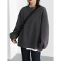 Women's Sweatshirts Gray Sport Casual Unisex Round Neck Pullover Long Sleeve Fleece Sweater