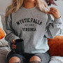 Women Mystic Falls Virginia Unisex Long Sleeve Crewneck Sweatshirts Casual Pullovers Top for Vampire Fans