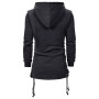 Men's Sweater Hoodie Long Coat Full Zip Korean Fashion Street Wear Japanese Designer Brand Clothes