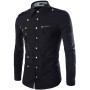 Men's Long Sleeve Shirt Button Clothes British Korean Street Fashion Designer Luxury Retro Top
