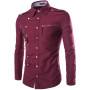 Men's Long Sleeve Shirt Button Clothes British Korean Street Fashion Designer Luxury Retro Top