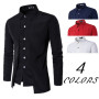 Men's Long Sleeve Shirt Fake Two Pieces of Clothing Cute Personality Fashion Street Dress
