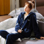 Women Winter Thick Coral Fleece New Flannel Sleepwear 2 Pieces/Sets Long Sleeve Trousers Home wear