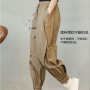 Women Casual Loose Cotton Ankle-length Pants All-matched Elastic Waist Harem Pants