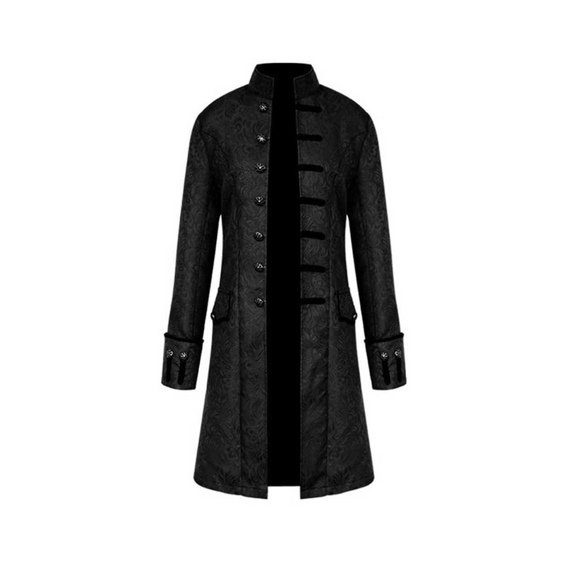 Adult Men Gothic Halloween Steampunk Trench Coat Victorian Costume ...