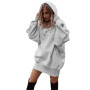 MCSORLEY Spring Autumn Women's Solid Color Casual Pullover Hooded Loose Long-sleeved Fleece Sweater Lady Sweatshirts Tops