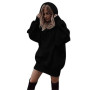 MCSORLEY Spring Autumn Women's Solid Color Casual Pullover Hooded Loose Long-sleeved Fleece Sweater Lady Sweatshirts Tops