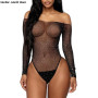 Lace Fishnet Bodysuits Catsuit Womens Transparent Open Crotch Sex Clothes Stretch Mesh Body Stockings Porn Underwear Costume