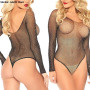 Lace Fishnet Bodysuits Catsuit Womens Transparent Open Crotch Sex Clothes Stretch Mesh Body Stockings Porn Underwear Costume