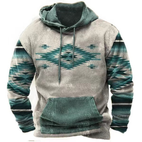Winter Men's Hoodie Sweatshirt Harajuku Ethnic Wind Graphics Retro Clothes Pullover Shirt 2023 Casual Street Loose Casual Hoodie