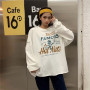 Vintage Oversized Sweatshirt Fall Casual Harajuku Hip Hop Casual Loose O-Neck Korean Fashion Women Pullover Streetwear