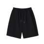 Summer Casual Shorts Men Solid Drawstring Elastic Waist Black Shorts Breathable Harajuku Loose Knee Pants Couple Streetwear Male