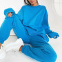 Women Tracksuit Two Piece Set Casual Solid Color Long Sleeved Sweater Trousers