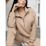 Women Two Piece Set Zipper Coat + Casual Pants Tracksuit Jacket Fashion Contrast Sport Wear Set