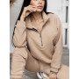 Women Two Piece Set Zipper Coat + Casual Pants Tracksuit Jacket Fashion Contrast Sport Wear Set