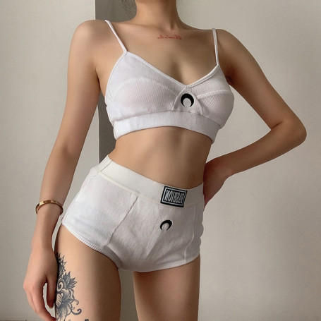 Women Sexy Lace Bra Crop Top Shorts Sets