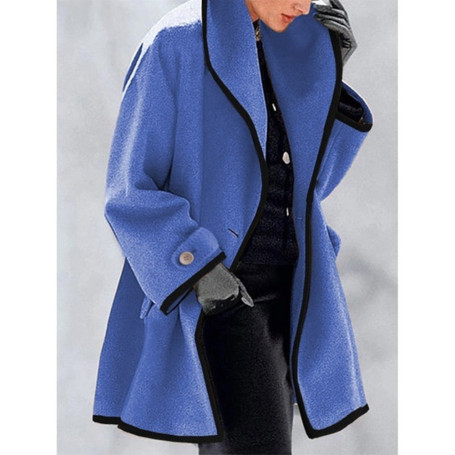 Woman Coat Fashion Korean Preppy Style Retro Versatile Windbreaker Casual Warm Woolen Coat Oversize