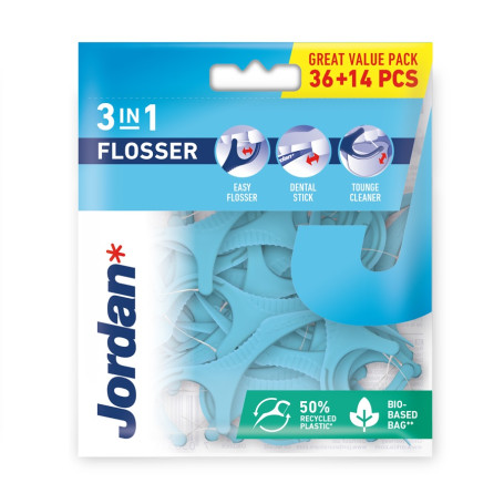 Flosser 3in1 wykałaczki z nicią i czyścikiem do języka 50szt