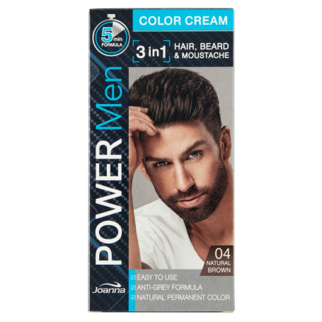 Power Men Color Cream 3in1 farba do włosów brody i wąsów 04