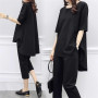 Women Large Size 5xl 2 Piece Set Casual tops+pants Costume Suit