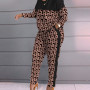 Women Printing Pocket Loungewear Set O-Neck Long Sleeve Pencil Pants Outfit Streetwear