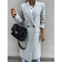 Women Plus size Simple Wool Maxi Long Coat Robe Outerwear