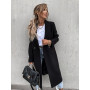 Women Plus size Simple Wool Maxi Long Coat Robe Outerwear