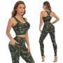 Women Cloud Hide Camouflage Clothes Workout Pants Leggings Top Bra Shirt Fitness Suit Sportswear