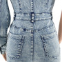 Women One Shoulder Denim Skinny Jumpsuit High Waist One Piece Outfits Pencil Pants Jeans Rompers Sexy Bodycon Overalls Bodysuits