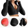 Long Sleeve Micro Elasticity Solid Color Long Sleeve Shorts Sport Suit for Jogging