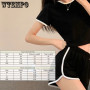 Sports Suit Short Sleeve Round Neck Slim Fit T-Shirt Shorts Two Piece Sets Women Fashion Short Navel Crop Top Solid Casual Suits