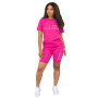 Women Fashion Sexy T-shirt + Shorts 2 Piece Set Slim Fit Outfit Suits