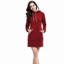 Women's Fashion Casual Hooded Dresses Long Sleeve Pullover Sweater Slim Type High Collar Dress