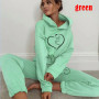 Women Track Suits Sports Wear Jogging Suits Hooded Tracksuit Set Clothes Cropped Hoodies+Sweatpants