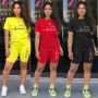Women Two Piece Set T-Shirts and Shorts Ladies Casual O-Neck Pullover Short Sleeve T-Shirt Casual Tracksuit