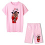 Women Two Piece Set Super Mom T shirts & Shorts Set  Short Sleeve Shorts Sexy Outfit
