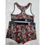 Women Casual Leopard Print Fashion Elastic Sports Sleeveless Vest Shorts Two Piece Set