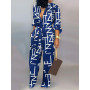 Women Abstract Print Button Front Belted Jumpsuit Casual Pieces