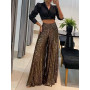 Women Outfits Geometric Print High Waist Wide Leg Pants Fashion Casual Elegant