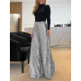 Women Outfits Geometric Print High Waist Wide Leg Pants Fashion Casual Elegant