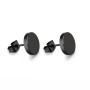 Men Women 6 Pairs Black Earrings Set Stainless Steel Stud Hoop Earrings Gothic Cross Round