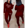 Women's Fashion Sports Casual Hot Drilling Long Sleeve O-Neck Top and Trousers 2 Piece Sets Outfits