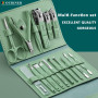 Manicure Set 16 In 1 Full Function Kit Professional Stainless Steel Pedicure Sets With Leather Portable Case